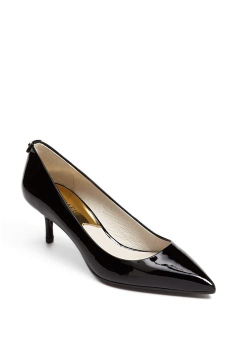 black michael kors hamilton pumps|michael kors kitten heel pump.